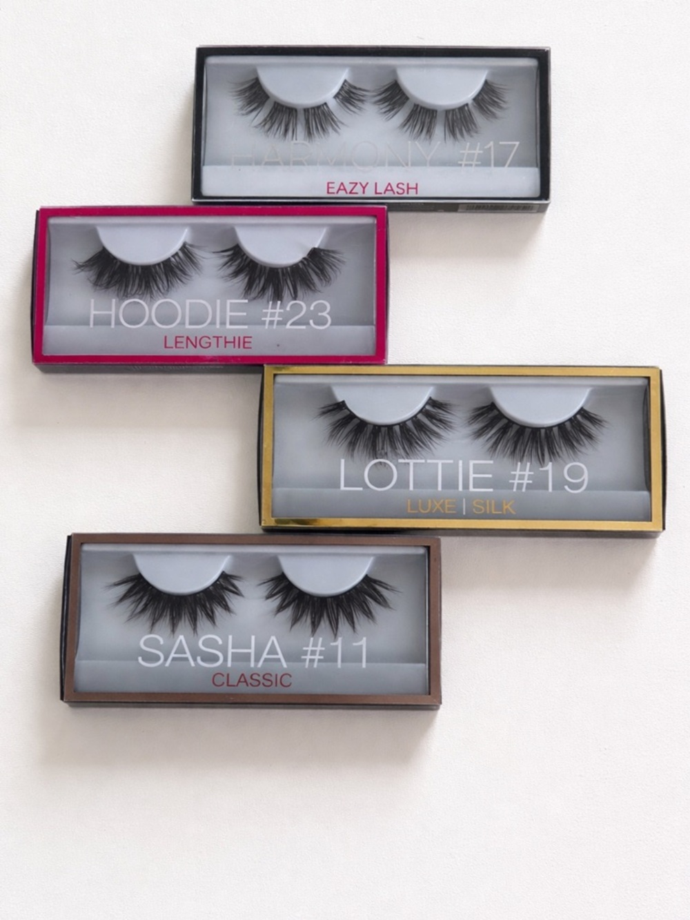 HUDA BEAUTY False Lashes Set - Black with Pink, Gold, Brown Accents